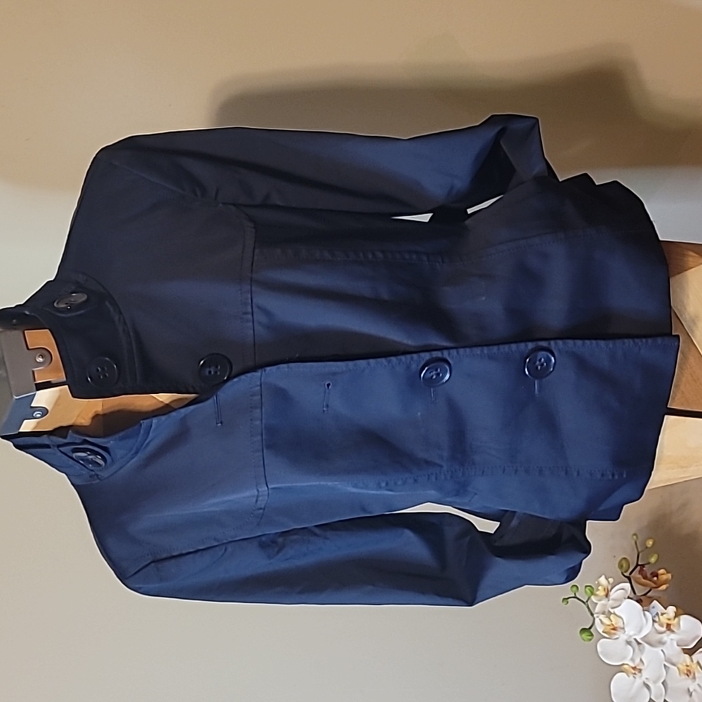 Ann Taylor Loft Navy Jacket w/belt, Sz. L - Picture 7 of 10